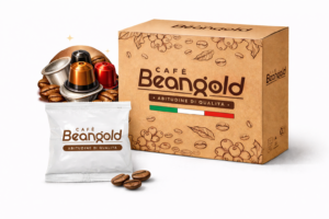 Capsule compatibili BeanGold - confezione premium in atmosfera protettiva per Nespresso Dolce Gusto A Modo Mio