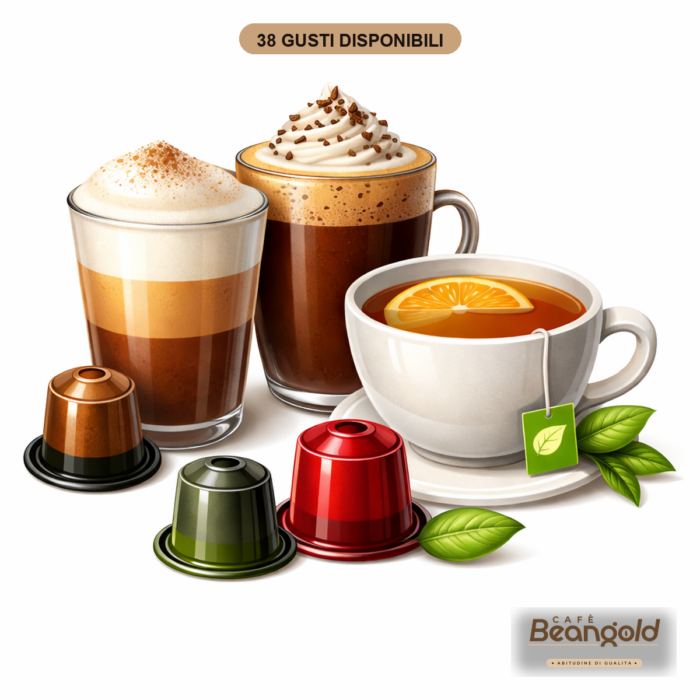 bevande_professionale Bevande calde in capsule compatibili BeanGold - 38 gusti tra ginseng cappuccino cioccolato tisane